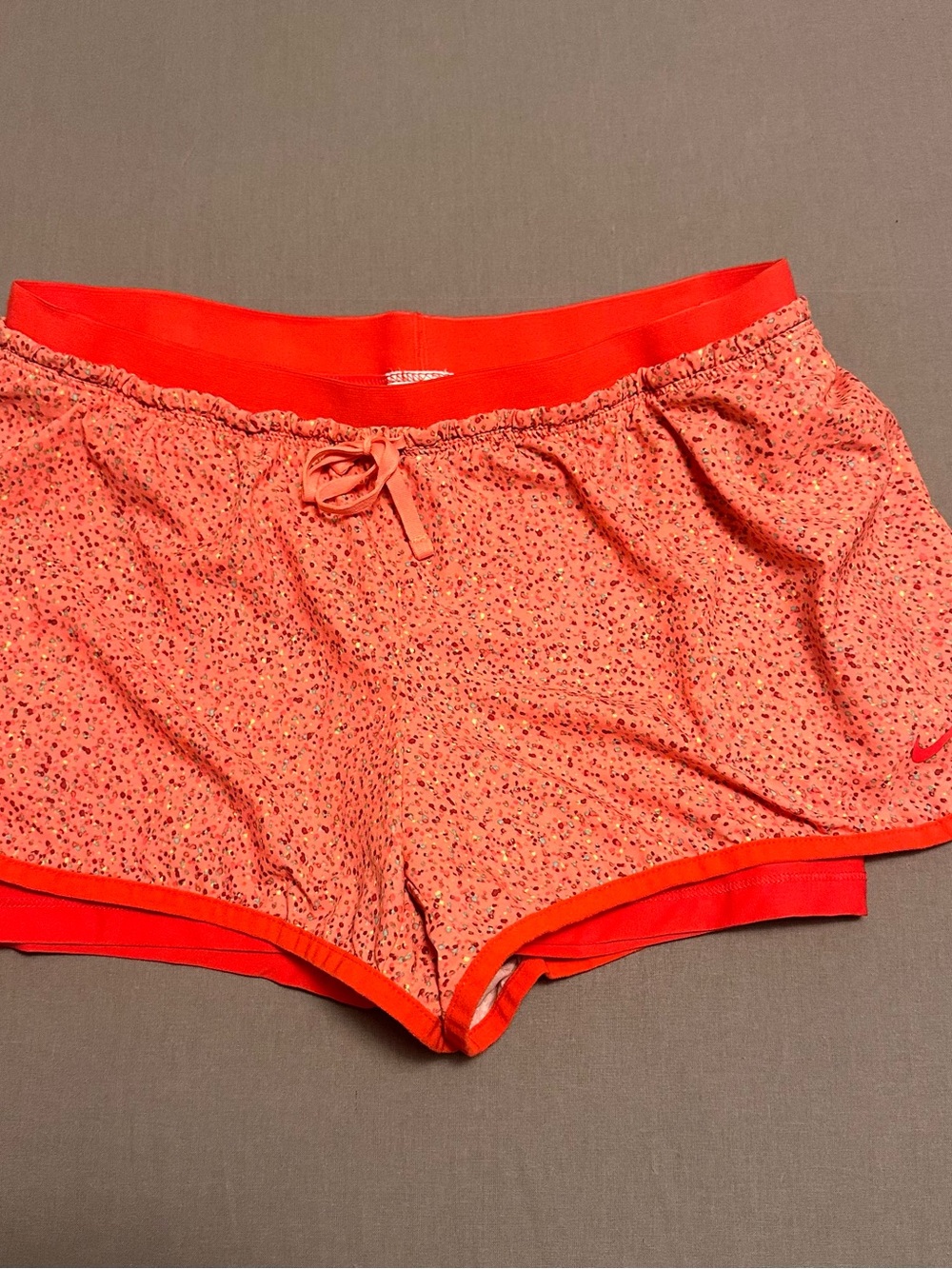 Nike Women's Bright Coral Print Athletic Shorts